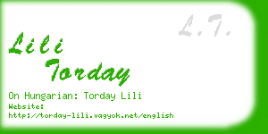 lili torday business card